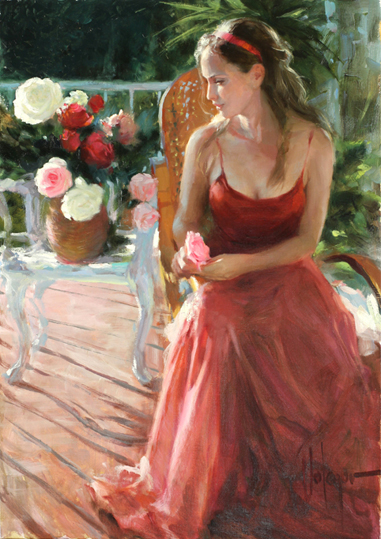 Vladimir Volegov - In red on terrace